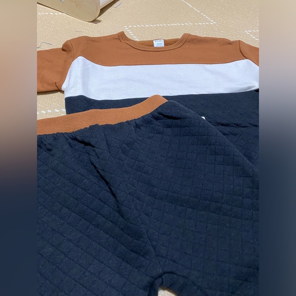 PL Baby By Petit Lem Quilted Colorblock Jogger Set - Picture 6 of 7